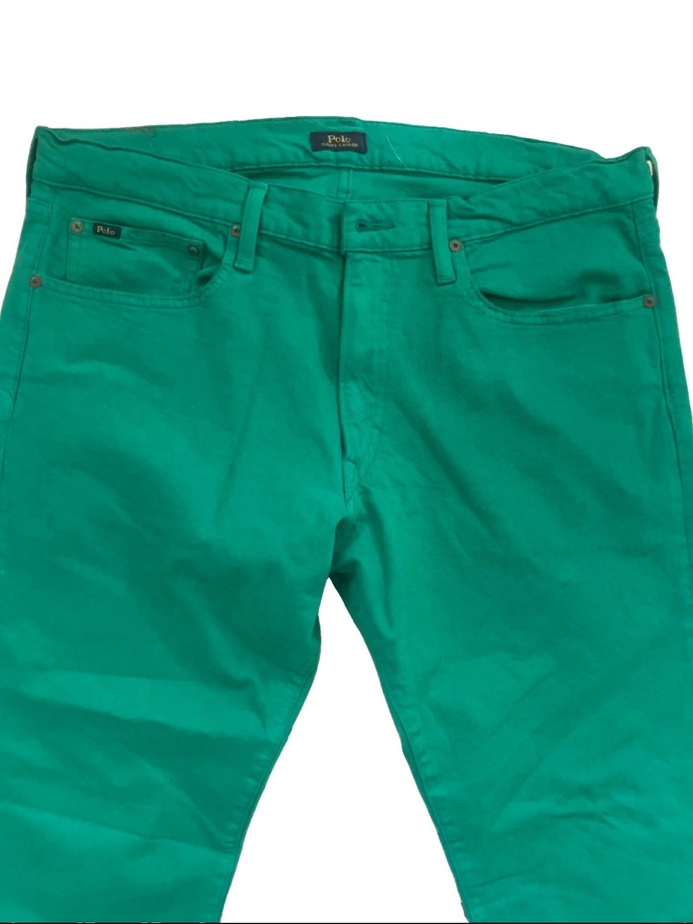 Polo Ralph Lauren Sullivan Slim Fit Green Jeans Mens 36x34 Kelly Green Denim